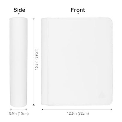 Top loader Binder, Holds 504 Top loaders, 9-Pocket Top Loader Binders with Sleeves for TCG & Sports Cards in 3'' x 4'' Top loaders -White - color: White