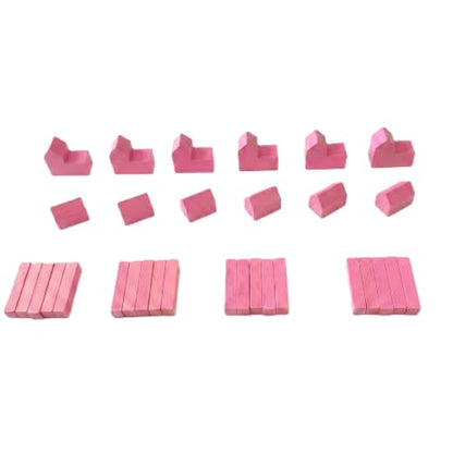 Replacement Pieces for Settlers of Catan – Roads, Settlements & Cities Set, Durable Game Tokens, Compatible with Catan Board Game Accessories, Game Pieces Plus Bonus Pieces (Pink) - color: Pink