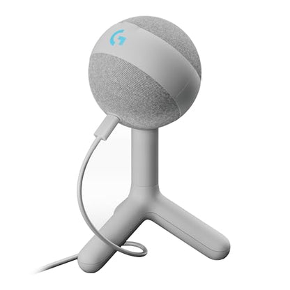 Logitech G Yeti Orb Condenser RGB Gaming Microphone - Off White | LIGHTSYNC, USB Mic for Streaming, Cardioid, USB Plug and Play for PC/Mac - color: Off White