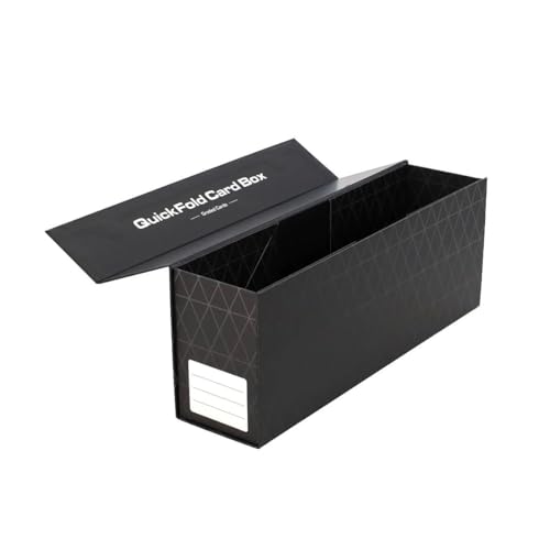 BCW QuickFold Card Boxes for Graded Cards - Black | Magnetic Closure Card Storage Box | Holds 50 Slabs for Graded Cards Each | Compatible with PSA, BGS, SGC | Easy to Assemble (3 Pack)