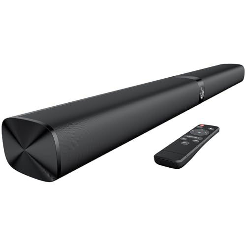 Sound Bar for Smart TV, Soundbar with Bluetooth/ARC/Opt/AUX Connect, Auto Volume Boost, 3 Equalizer Modes, 2 in 1 Detachable Soundbar for TV/PC/Gaming/Projectors - color: Black