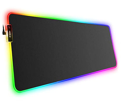 Hcman RGB Gaming Mouse Pad, Large Mousepad with Led Light, PC Gaming Accessories Black Keyboard Pad for Desk, Non-Slip Rubber Base XXL Big Mouse Mat for Gamer Boy Men Gift (31.5 X 12 Inch) - size: X-Large