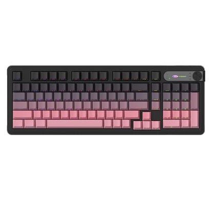 MageGee GK960 Wireless Keyboard, 98 Keys Tri-Mode BT/2.4G/Wired Membrane Gaming Keyboard, RGB Creamy Keyboard with Number Pad, Knob Control, Side Printed Keycaps, 4000mAh Battery - Black & Pink - color: Black & Pink