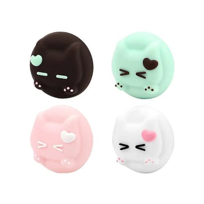 Kitty Switch 2 Joycon Thumb Grips Caps, 4 PCS Cute Kawaii Cat 3D Silicone Analog Thumbstick Button Cover Compatible with Nintendo Switch 2 Joystick Caps - color: Multicolor Cat for NS2