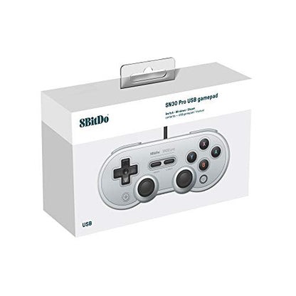 8Bitdo Sn30 Pro USB Wired Gamepad for Switch, Windows & Raspberry Pi(Gray Edition) - color: Gray Edition