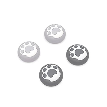 PlayVital Cat Paw Cute Thumb Grip Caps for ps5/4 Controller, Silicone Analog Stick Caps Cover for Xbox Series X/S, Thumbstick Caps for Switch Pro Controller - Gray & Light Gray - color: Cat Paw Gray & Light Gray