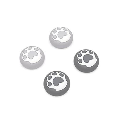 PlayVital Cat Paw Cute Thumb Grip Caps for ps5/4 Controller, Silicone Analog Stick Caps Cover for Xbox Series X/S, Thumbstick Caps for Switch Pro Controller - Gray & Light Gray - color: Cat Paw Gray & Light Gray