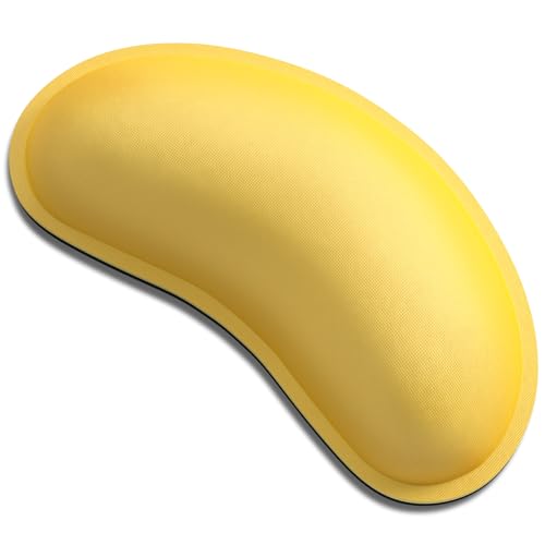 Dapesuom Mouse Wrist Rest, Ergonomic Memory Foam Mouse Wrist for Computer Desk Mats Support, Hand Rest Pad Cushion for Gaming, Office, Laptop, Men, Women, Pain Relief & Easy Typing, Apricot Yellow - color: Apricot Yellow, size: 5 x 3 x 1 inches