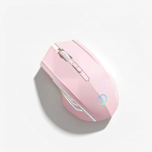 holy sword M800 Dual - Mode Gaming Mouse | Wired Charging / 2.4G Wireless/Bluetooth | 3200 DPI | RGB Lighting (Pink) - color: Pink