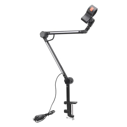 RGB Microphone Arm Stand, Metal Adjustable Desktop with Large Damping Knob and 22 Color Modes, for Gaming Streaming Podcasting