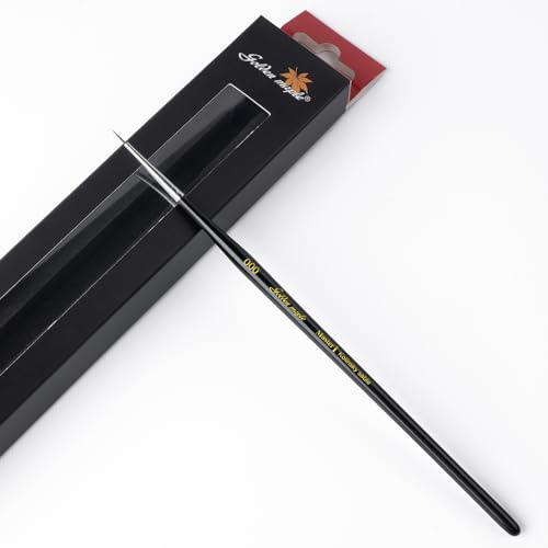 Kolinsky Sable Miniature Paint Brushes - Professional Artist Brush Size 000, Small Fine Detail Paint Brush Set for Mini Paints, Paint by Number, Figurine - size: 000