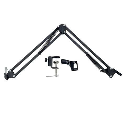 TECHTONGDA Microphone Mounting Bracket Desk Mic Arm Microphone Stand with Desk Mount Mic Suspension Boom for Live Streaming, Gaming, Podcasting, Radio