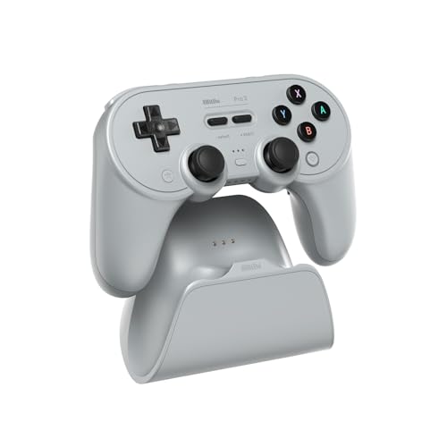 8BitDo Pro 3 Bluetooth Controller for Switch/Switch 2 – TMR Joysticks, Swappable ABXY Buttons, Pro Back Buttons, Charging Dock, Hall Effect Triggers, for Windows, Apple, SteamOS, Android - Gray - color: Gray