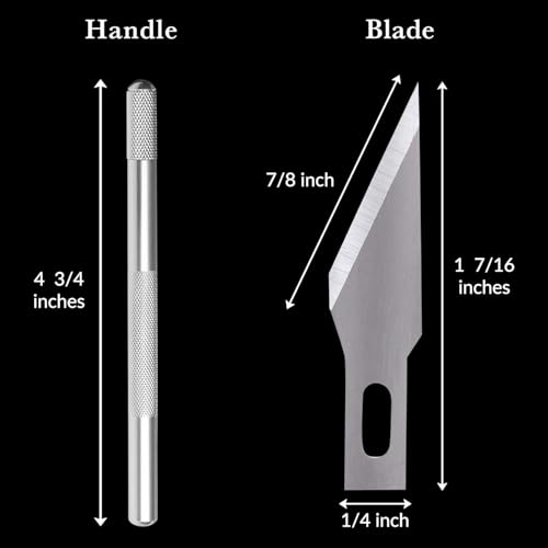 WA Portman Hobby Knife Set – 1pc Precision Craft Knife Set with 10 SK5#11 Steel Exacto Knife Blade – Art Sticker Cutter for Paper, Vinyl, Leather, Wood – Polymer Clay Tool and Craft Supplies - size: 1 Knife 10 Blades