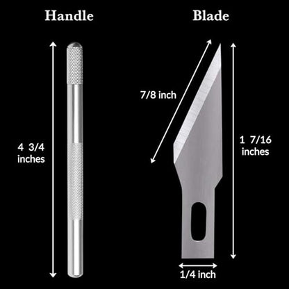 WA Portman Hobby Knife Set – 1pc Precision Craft Knife Set with 10 SK5#11 Steel Exacto Knife Blade – Art Sticker Cutter for Paper, Vinyl, Leather, Wood – Polymer Clay Tool and Craft Supplies - size: 1 Knife 10 Blades
