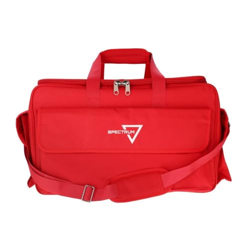 BCW Spectrum Board Game Bag | Durable Duffle for 6-8 Board Games | Expandable Pockets & Storage | Comfortable Removable Shoulder Strap | Easy Top & Side Access - color: Red