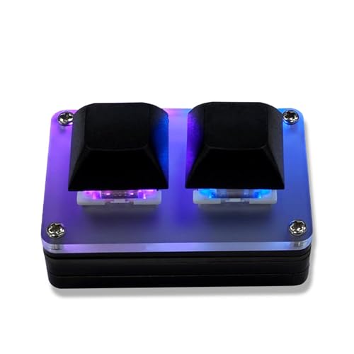 Yunseity 2 Key Gaming Keyboard, USB Wired Mini 2 Key Programmable Keyboard, Shortcut Key Copy Paste One Handed Keyboard with RGB Backlit, Mechanical Gaming PC Keyboards