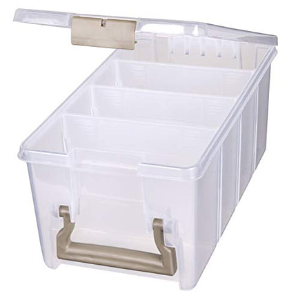 ArtBin Semi Satchel 휴대용 공예 정리함, 칸막이 3개 포함 - 미술 및 공예 용품을 위한 투명 플라스틱 보관 케이스 - color: 골드., size: Pack of 1