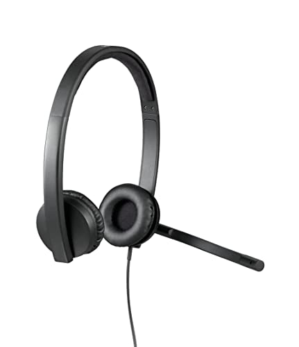Logitech H570e Stereo Headphones with Noise Cancelling Microphone - Black | USB connectivity, in-line controls with mute button, indicator LED, compatible with PC, Mac, and laptop - size: UC, style: Stereo