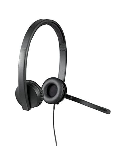 Logitech H570e Stereo Headphones with Noise Cancelling Microphone - Black | USB connectivity, in-line controls with mute button, indicator LED, compatible with PC, Mac, and laptop - size: UC, style: Stereo