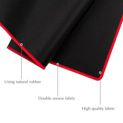 JIALONG Large Gaming Mouse Pad, Extended Mousepad with Red Stitched Edges, XXL Desk Mouse Mat, Big Computer Keyboard Pad for Gaming and Office, 35.4 x 15.7 inches - color: Red Stitched Edges