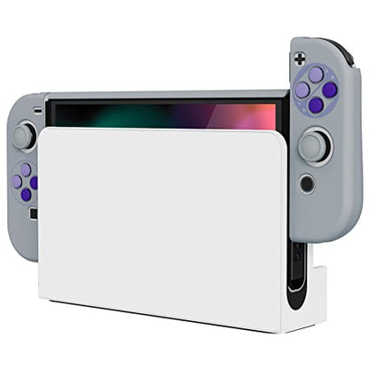 PlayVital AlterGrips Protective Slim Case for Nintendo Switch OLED, Ergonomic Grip Cover for Joycon, Dockable Hard Shell for Switch OLED w/Thumb Grip Caps & Button Caps - color: Classics SNES Style