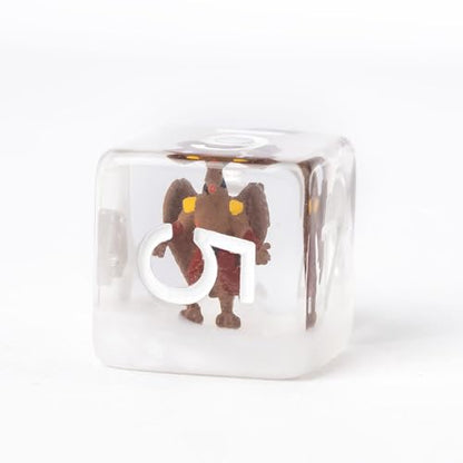 UDIXI Polyhedral Dice Set D&D, 7PCS Resin DND Dice Set for Tabletop Games | Aarakocra Inclusions, Velvet Storage Bag, DM Gift, for Dungeons and Dragons Role Playing Games Board Games - color: Aarakocra