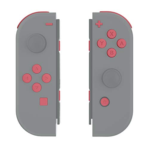 eXtremeRate DIY Full Set Buttons for Nintendo Switch & Switch OLED, Custom Replacement Buttons for JoyCon, ABXY Direction Keys SR SL L R ZR ZL + - Home Capture Trigger Buttons Springs - Indian Red - color: Indian Red