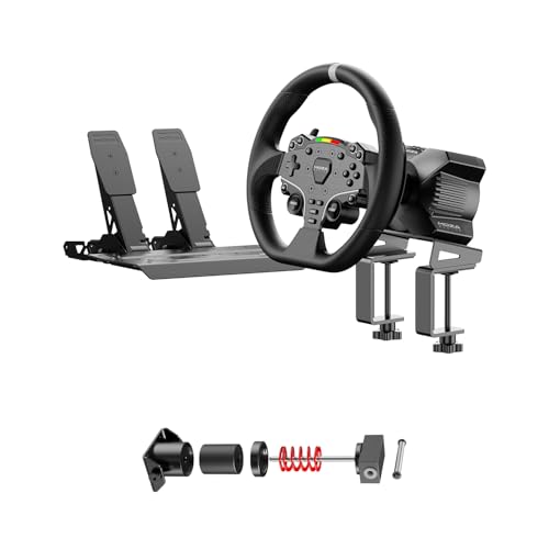 MOZA R3 Racing Simulator 5PCS Wheel & Pedals bundle for PC: R3 Direct Drive Base, ES Lite Steering Wheel, SR-P Lite Pedals, Table Clamp and SR-P Brake Pedal Performance Kit