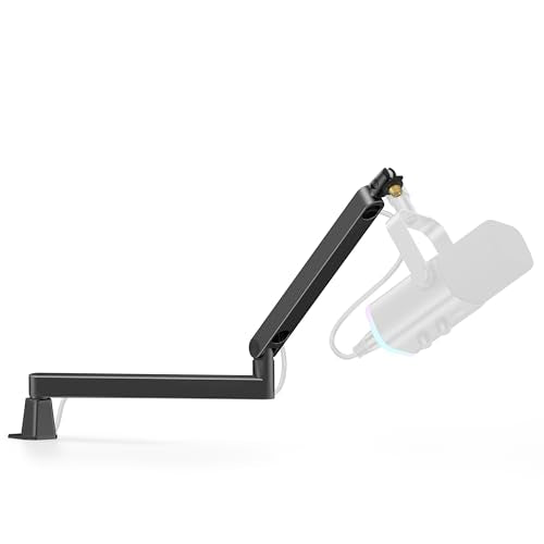 InnoGear Low Profile Mic Arm Boom Arm Microphone Stand Desk Mount, Black | for Fifine AM8 K669B Elgato Blue Yeti Shure SM58 SM7B, 3.3lb Weight Capacity, Vibration Resistant, Adjustable Angle - color: Black, style: Low Profile Mic Arm