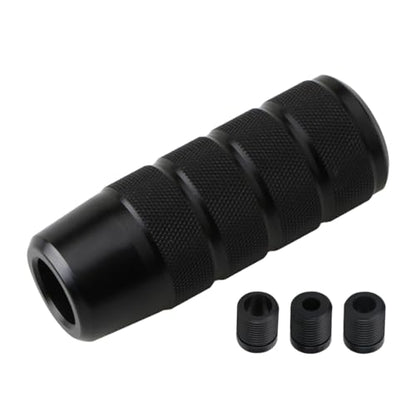 Osilly 3.74 Inch Aluminum Shift Knob with 3 Threaded Adapters, Black | aluminum alloy construction, ergonomic extended grip, supplied adapters, for manual and select automatic cars, interior parts - color: Black