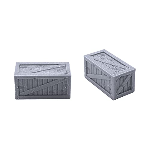 EnderToys Rustic Crates and Pallets, Terrain Scenery for Tabletop 28mm Miniatures Wargame, 3D Printed and Paintable