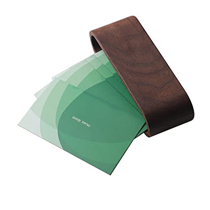 muso wood Business Card Holder for Desk 4 Pack (Walnut) | Wooden Display Business Card Stand for Office Tabletop - size: Walnut 4 Pack