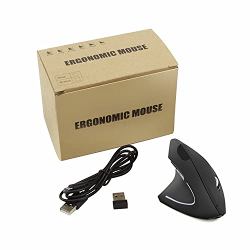 Left-Handed Mouse, Rechargeable 2.4G Wireless Ergonomic Vertical Mice with USB Receiver, 6 Buttons Optical Vertical Cordless Mice for Laptop Computer PC Desktop Computer Notebook,for Lefty Hands