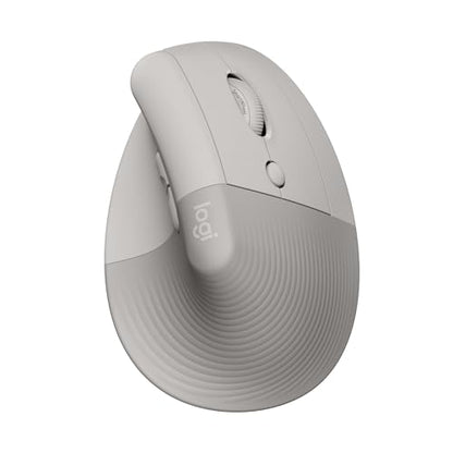 Logitech Lift Vertical Ergonomic Wireless Mouse - Sand | Connect via Bluetooth or included Logi Bolt USB-A receiver, quiet clicks, 4 of 6 buttons customizable, Windows Mac compatible - color: Sand, style: Right-Handed