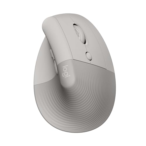 Logitech Lift Vertical Ergonomic Wireless Mouse - Sand | Connect via Bluetooth or included Logi Bolt USB-A receiver, quiet clicks, 4 of 6 buttons customizable, Windows Mac compatible - color: Sand, style: Right-Handed