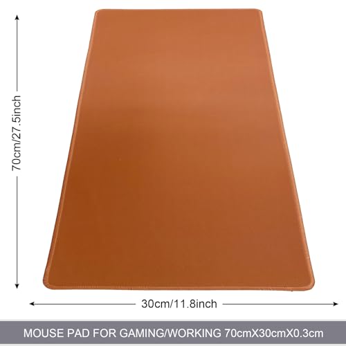 Large Gaming Mouse Pad, Non-Slip Rubber Base, [27.5x11.8IN] Computer Desk Mat for PC, Mac, Laptop - Stitched Edges and Smooth Surface for Office, Home, Work-70x30 BrownJ - color: 70x30 BrownJ