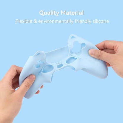 GeekShare Cute Cat Paw PS5 Controller Skin Set Anti-Slip Silicone Protective Cover Skin Case for PS5 Wireless Controller with 2 Thumb Grip Caps and 1 Sticker (Blue) - color: Blue