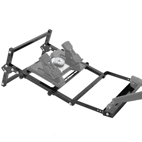 Supllueer Foldable Flight Racing Pedal Stand with Seat Slot Compatible with Logitech G29 G920 G923, Fit for Thrustmaster, Easy Storage Steering Wheel Frame, No Racing Wheel Stand Seat Pedal