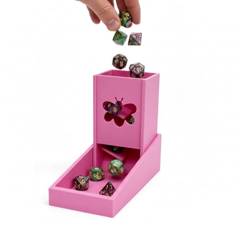 Foldable Mini Dice Tower for D&D, RPG & Tabletop Games Portable Dice Roller Design, Foldable Dice Storage Box Perfectly Fits Board Game Accessories and Gifts (style2) - style: style2