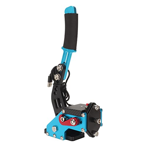 Septpenta USB Handbrake, 2 in 1 Computer Simulation Racing Game Handbrake, 64 Bit Universal Handbrake, Plug and Play for G27 G25 G29 T500 T300, Windows(Blue) - color: Blue