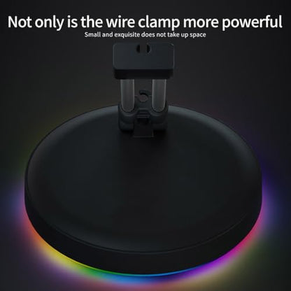 Color LED Gaming Mouse Bungee Slipproof Rubber Base Cable Management Bracket