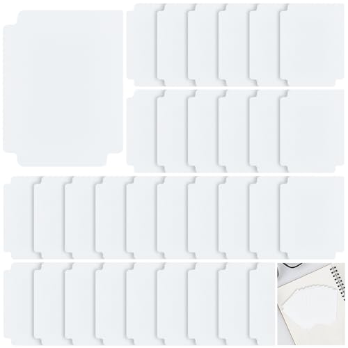 CRASPIRE 60Pcs Plastic Card Separators White Trading Card Dividers 3.7" x 2.8" Frosted Sorting Paper Storage Boxes Standard Organizer Deck Tray Divider with Tab for Trading Baseball Playing - style: White 60Pcs