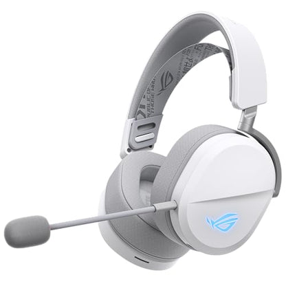 ASUS ROG Pelta Wireless Gaming Headset with Detachable Mic – Tri-Mode (BT, 2.4GHz, USB-C) 50mm Titanium-Plated Drivers, 70Hr Battery, Ergonomic, Lightweight, for PC, PS5, PS4, Switch, Mobile - White - color: WHITE