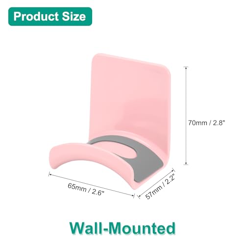 uxcell Headphone Stand, 2 Pcs ABS Headset Holder Adhesive Headphone Holder Hook Mount Headphone Hanger Hook Under Desk for Gaming Headphones Earphones Cables, Pink(Wall-Mounted) - color: Pink