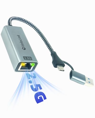 USB A/C to Ethernet Adapter,Ethernet to USB,USBA to RJ45 for Nintendo Switch 2 ,Gigabit Ethernet Adapter, LAN Network for Laptop, MacBook,Chromebook,Surface, Desktop,PC and More (USB A+C 2.5G) - size: USB A+C 2.5G
