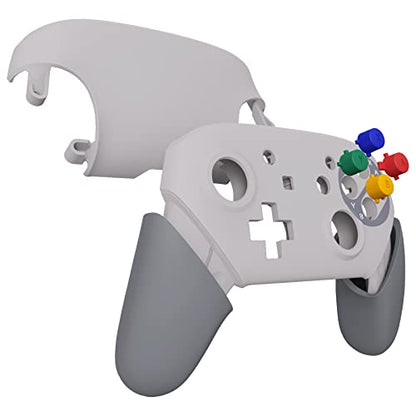 eXtremeRate SFC SNES Classic EU Style Faceplate Backplate Handles for Nintendo Switch Pro Controller, Soft Touch Replacement Grip Housing Shell Cover with Colorful ABXY Buttons for Nintendo Switch Pro - color: Classic SFC SNES EU Style