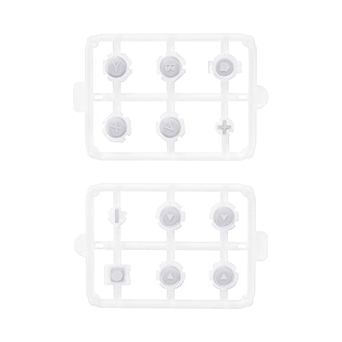 eXtremeRate Replacement Two-Tone Jelly Buttons for JoyCon, New Hope Gray & Clear w/Symbols Custom Controller ABXY Direction Home Capture + - Keys, Action Face Button for Nintendo Switch & Switch OLED - color: New Hope Gray & Clear