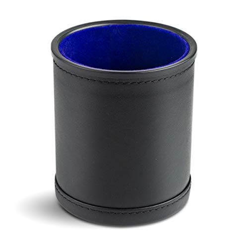 Leather Dice Cup for Board Games, Navy Blue Felt Lining - style: Navy Blue