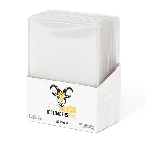 Elite 100% UV Ultra Clear Seamless Toploaders for 35pt Standard Cards - 3" x 4" Rigid Card Holders (25 Toploaders) - size: 25 Toploaders